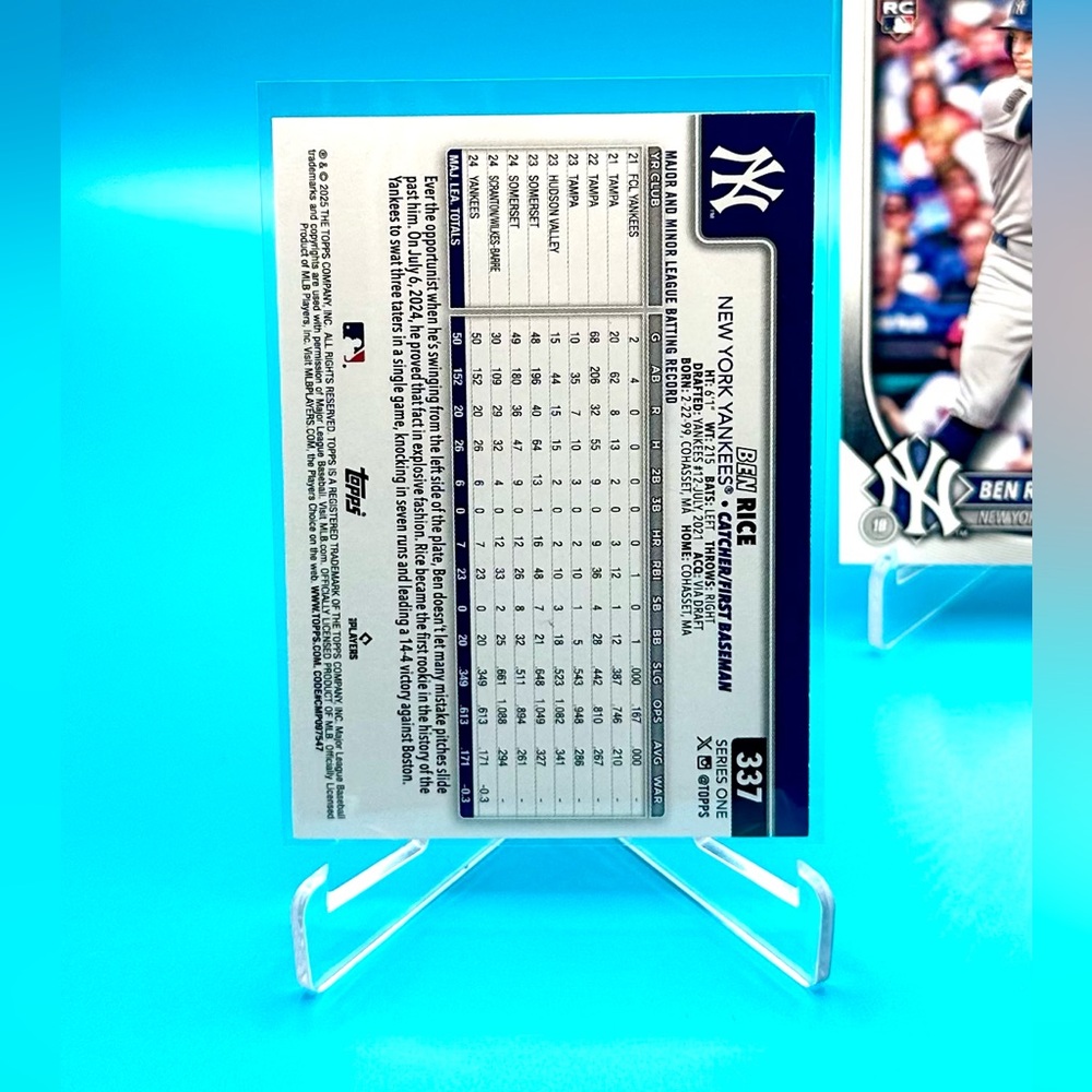 🔥BEN RICE Rookie Lot! 🔥Bowman + Topps Rookie! 🤩 - Picture 3 of 6